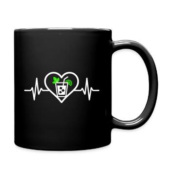 Mojito Heart Aperitif Cocktail - Full Colour Mug - black - Right