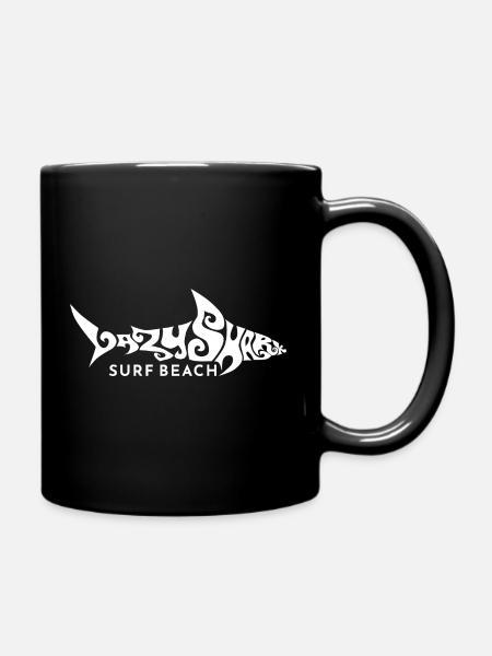 Hai Lazy Shark surf plage des années soixante plage maritime - Mug uni - noir