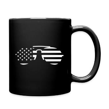 USA Sunglasses – Aviator Flag Cool Pilot Style - Full Colour Mug - black - Right
