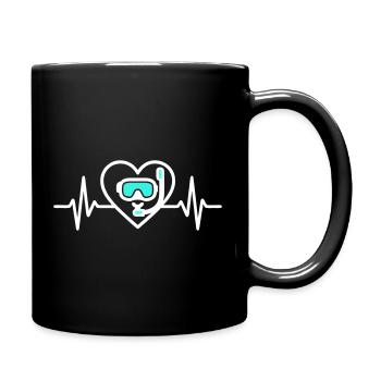 Cœur Plongée – Passion Océan - Full Colour Mug - black - Right