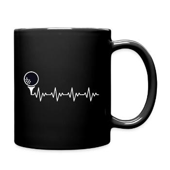 Golfeur Golfeur Balle de golf ECG Battement cardiaque Rythme cardiaque - Mug uni - noir - Droite