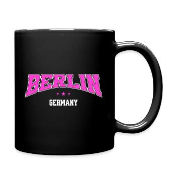 Berlin College Style Germany Lettering Pink - Full Colour Mug - black - Right