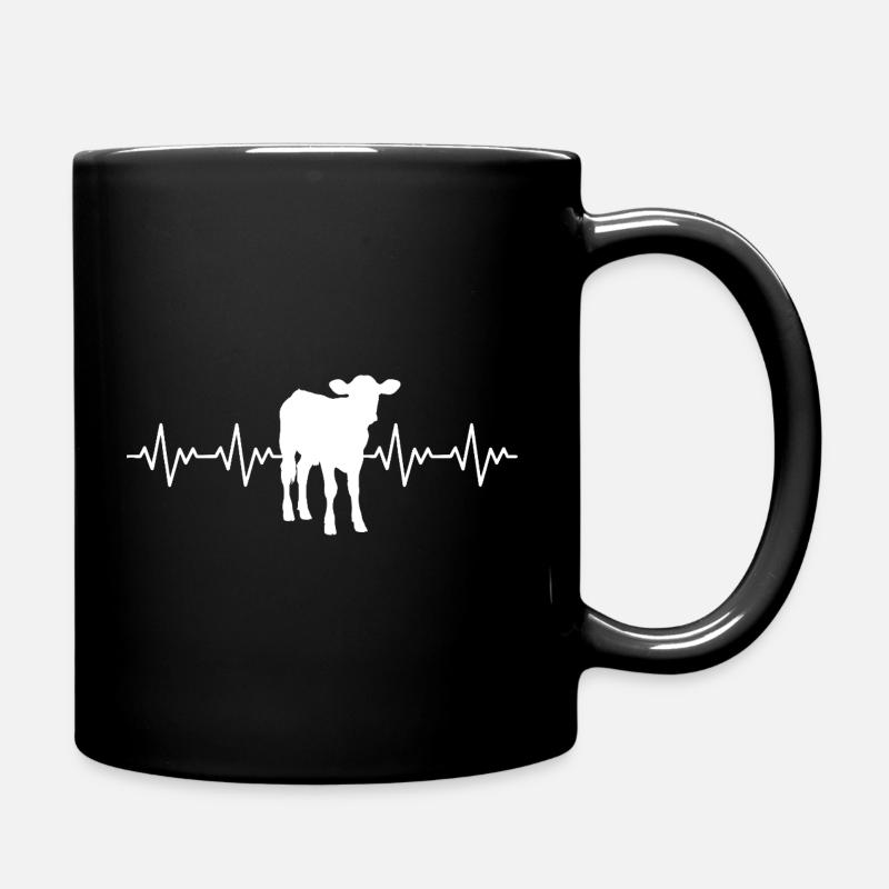 Bauer au mollet, ECG du battement cardiaque - Mug uni - noir