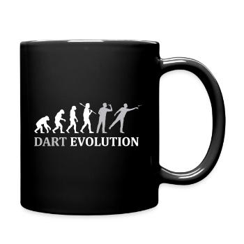 Dart Evolution – Der Weg zum Bullseye - Tasse einfarbig - Schwarz - Rechts