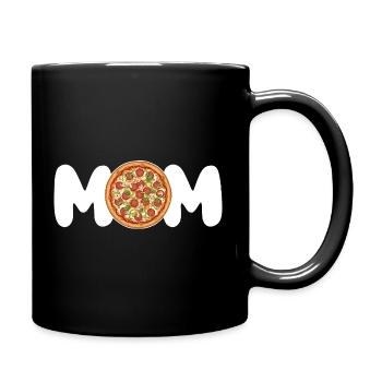 Mama Pizzaliebhaberin lustiges Geschenk für sie - Tasse einfarbig - Schwarz - Rechts