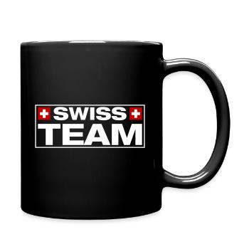Team Swiss Schweiz - Tasse einfarbig - Schwarz - Rechts