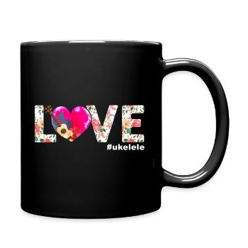 Ukulélé hawaïen Ukulélé Love - Mug uni - noir - Droite