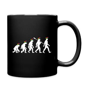 Homo Carnival | Évolution des Fous, Engraissé - Mug uni - noir - Droite