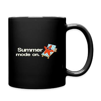 Summer Mode On – Retro Holiday Illustration - Full Colour Mug - black - Right