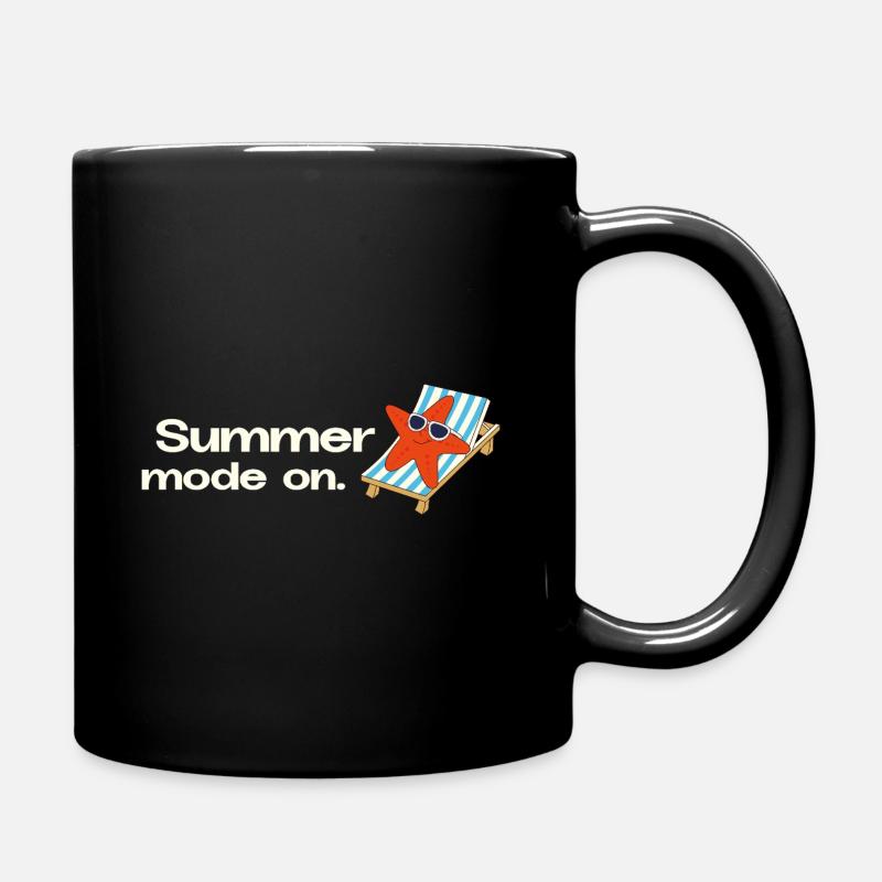 Summer Mode On – Retro Urlaub Illustration - Tasse einfarbig - Schwarz