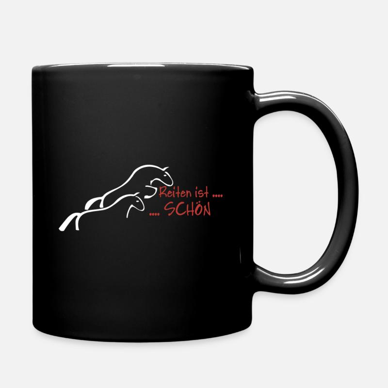 Reiten ist schön... - Tasse einfarbig - Schwarz