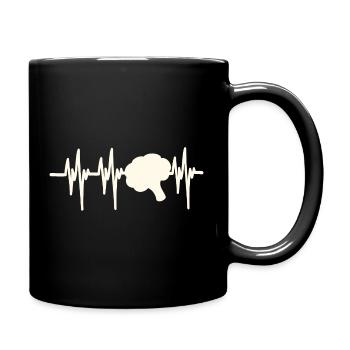 Heartbeat Brokkoli - Tasse einfarbig - Schwarz - Rechts