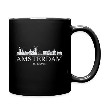 Silhouette d’Amsterdam, Amsterdam Pays-Bas - Mug uni - noir - Droite
