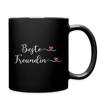 Beste Freundin - Tasse einfarbig - Schwarz - Rechts