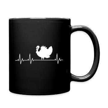 Truthahn - Pute - Erntedankfest - Tasse einfarbig - Schwarz - Rechts