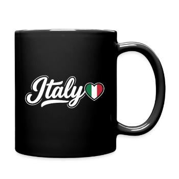 Scénario italien avec cœur de drapeau Fan patriotique - Mug uni - noir - Droite