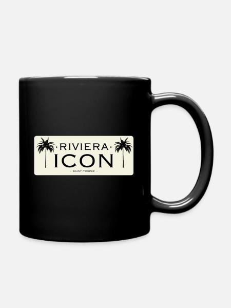 Riviera Icon Logo Black Beige - Full Colour Mug - black