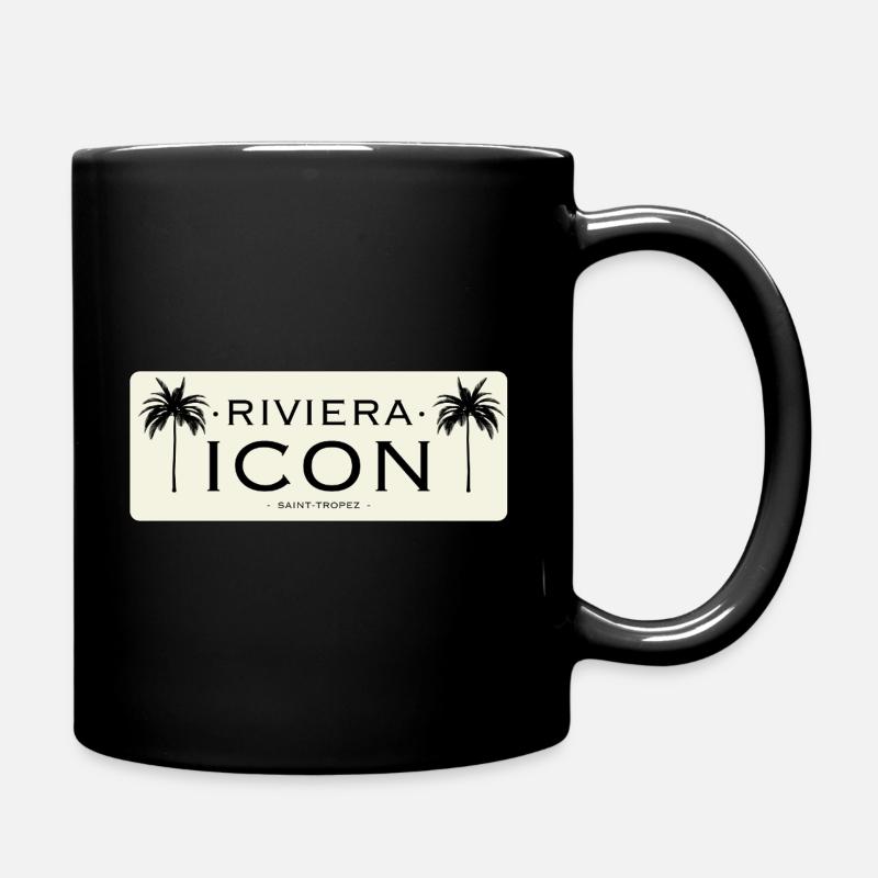 Riviera-Symbol Logo Schwarz Beige - Tasse einfarbig - Schwarz