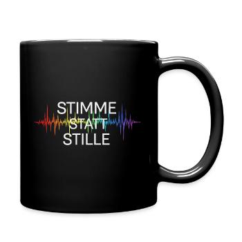 Stimme statt Stille für Aktivisten & Fans - Tasse einfarbig - Schwarz - Rechts