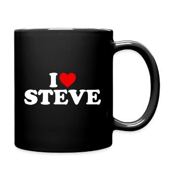 Ich liebe Steve - Tasse einfarbig - Schwarz - Rechts
