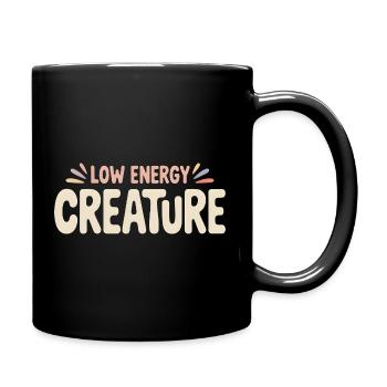 Low Energy | Relaxed animal humor - Full Colour Mug - black - Right