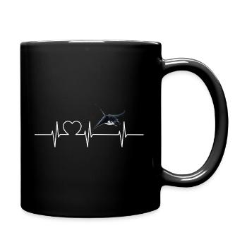 Rochen Mantarochen - Tasse einfarbig - Schwarz - Rechts