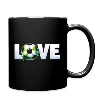 Liebe zum Design von Rundballen im Fußball - Tasse einfarbig - Schwarz - Rechts