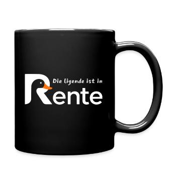 Die Legende Ist In Rente Lustiger Rentner Spruch - Tasse einfarbig - Schwarz - Rechts