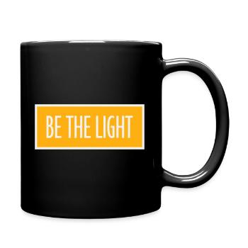 Be The Light Motivational Positivity Saying Logo - Full Colour Mug - black - Right