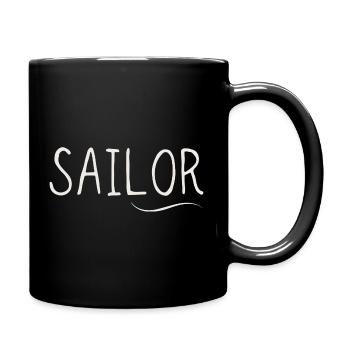 Sailor Sail Motif Lettering - Full Colour Mug - black - Right