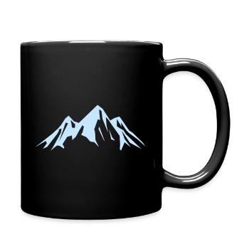 Mountain silhouette in sky blue - Full Colour Mug - black - Right