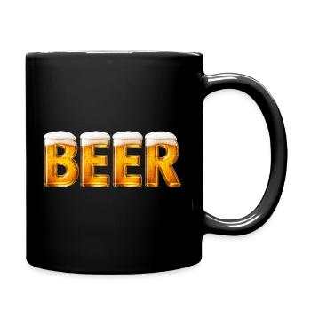 Beer Shirt | Funny Beer Lover Graphic Tee - Full Colour Mug - black - Right