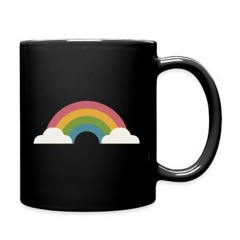 Rainbow and clouds - Full Colour Mug - black - Right