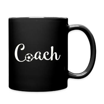 Coach Football Font Logo - Full Colour Mug - black - Right