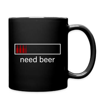 Need Beer - Batterie Ladeanzeige Design - Tasse einfarbig - Schwarz - Rechts
