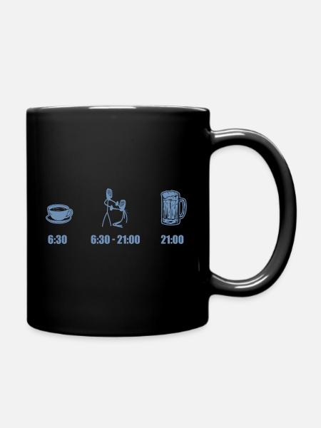 Fechter Geschenkideen Bier Kaffee - Tasse einfarbig - Schwarz