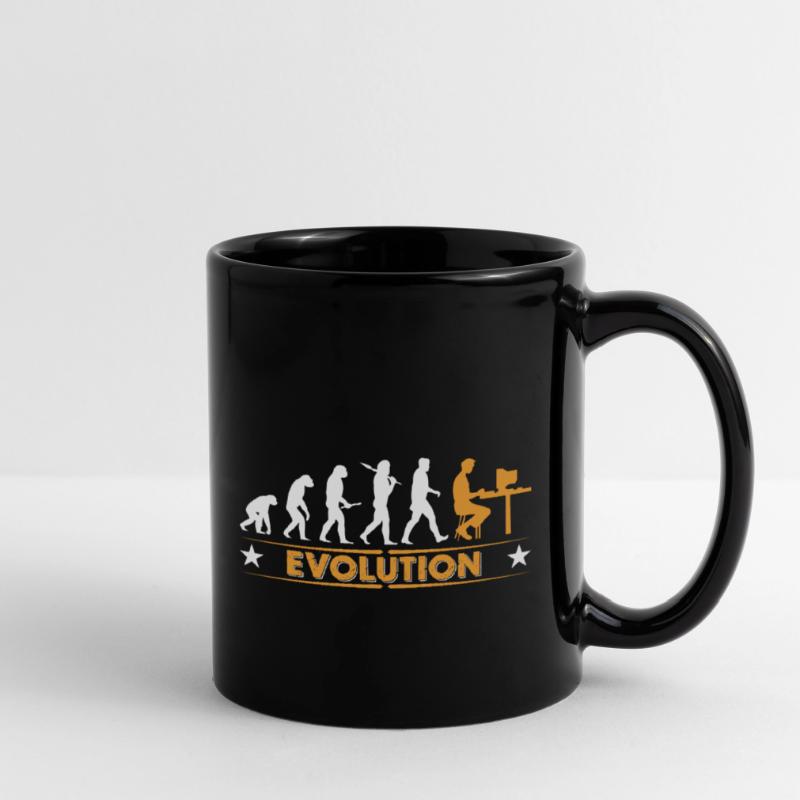 Computer Nerd Evolution - orange/weiss Mug uni