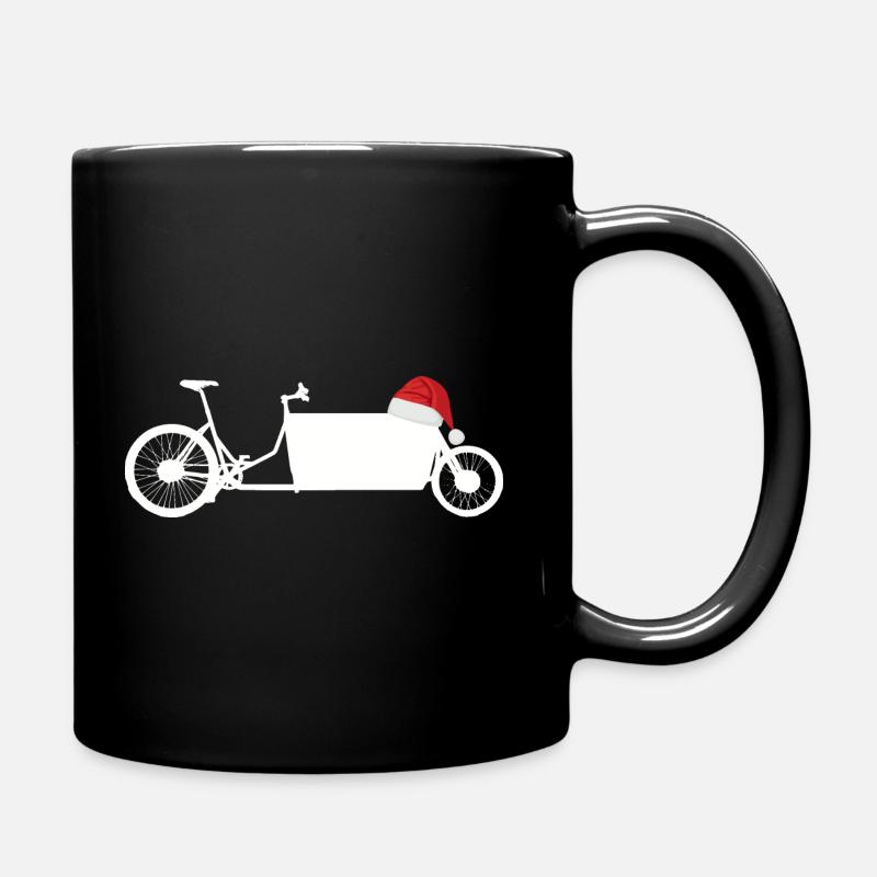 Vélo cargo avec chapeau de père Noël - Mug uni - noir