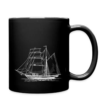 Boot Schiff Segelboot - Tasse einfarbig - Schwarz - Rechts