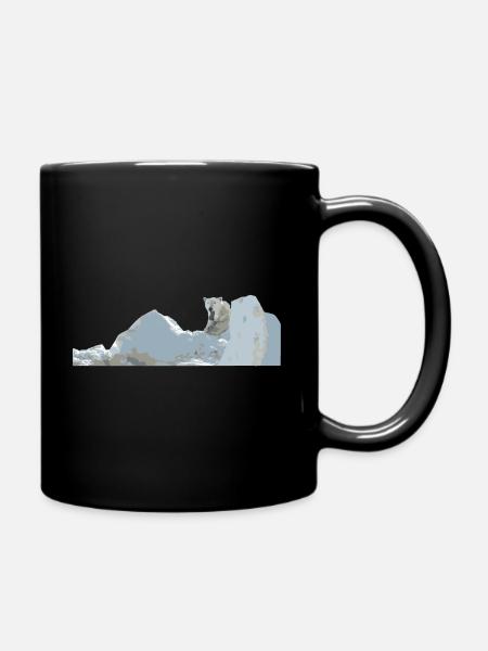 Polar bear on - Full Colour Mug - black