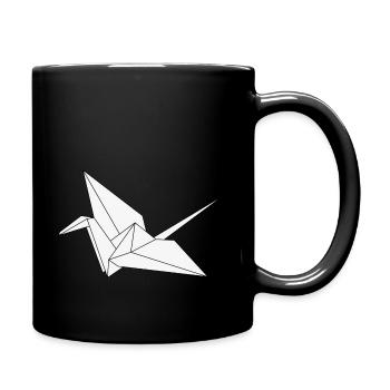 Origami Kranich Frieden Japan Vogel - Tasse einfarbig - Schwarz - Rechts