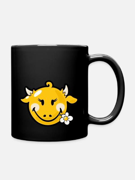 Smiley Cow - Tasse einfarbig - Schwarz