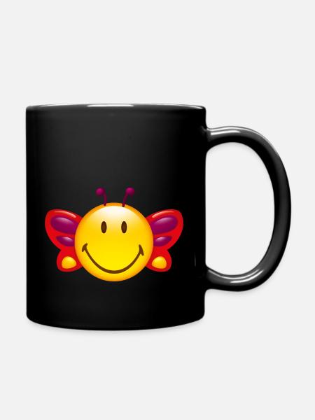 Smiley Butterfly - Tasse einfarbig - Schwarz