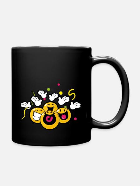 Smiley New Year Celebrating - Tasse einfarbig - Schwarz