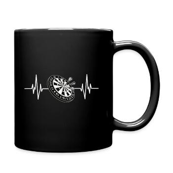 Darts Herzschlag - Tasse einfarbig - Schwarz - Rechts