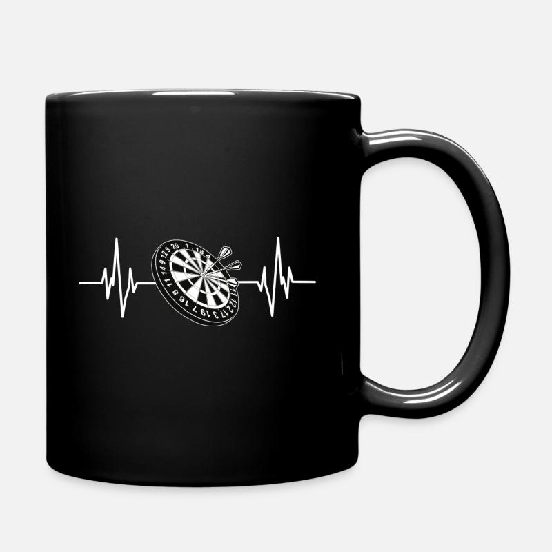 Darts Herzschlag - Tasse einfarbig - Schwarz