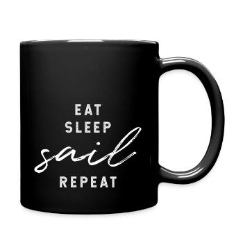 Eat Sleep Sail Repeat - DoWhatYouLove - Full Colour Mug - black - Right
