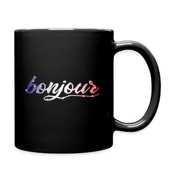 Bonjour - Tasse einfarbig - Schwarz - Rechts