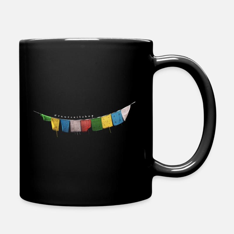 Prayer flags - Full Colour Mug - black