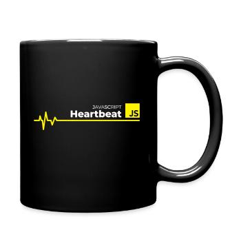 Javascript Herzschlag - Tasse einfarbig - Schwarz - Rechts